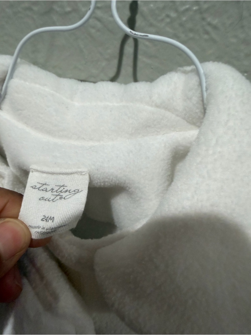 Girls' White Fleece Peacoat with Pom Buttons Size 24 Months EUC - Picture 2 of 3